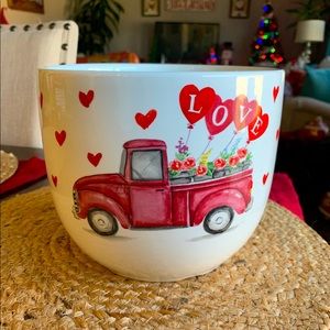 Love Medium Red Truck Bowl/ Planter.